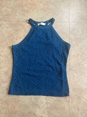 Hollister blue Lace High-Neck Tank